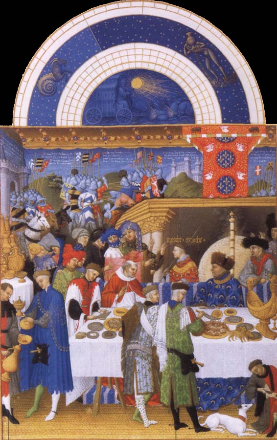 Beures avenge the guest meal of the duke of Berry miniature out of harvest tres you Duc de Berry